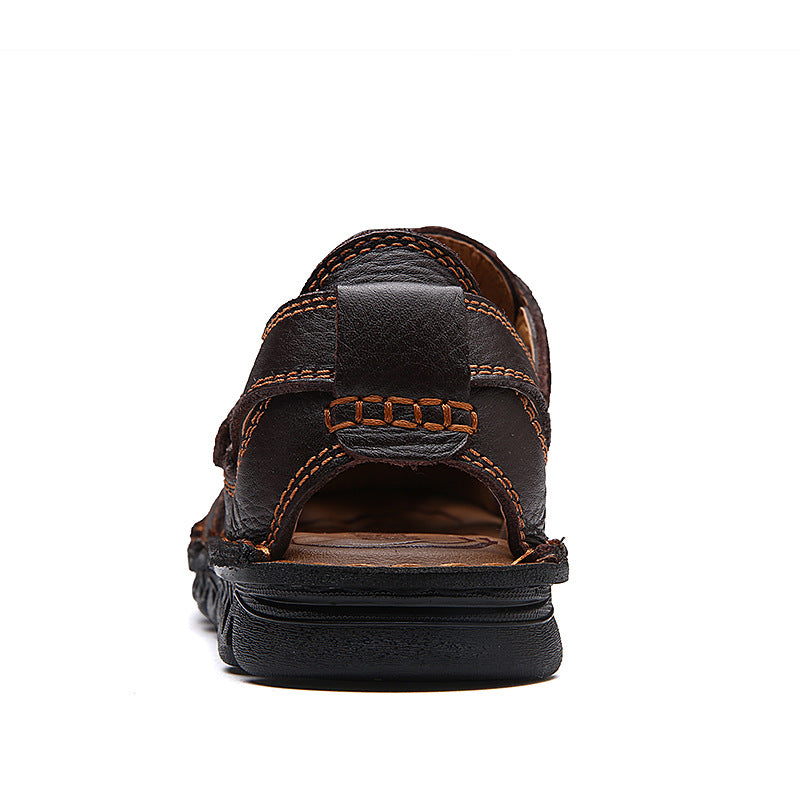 Solorfit Men Cut Out Leather Sandals