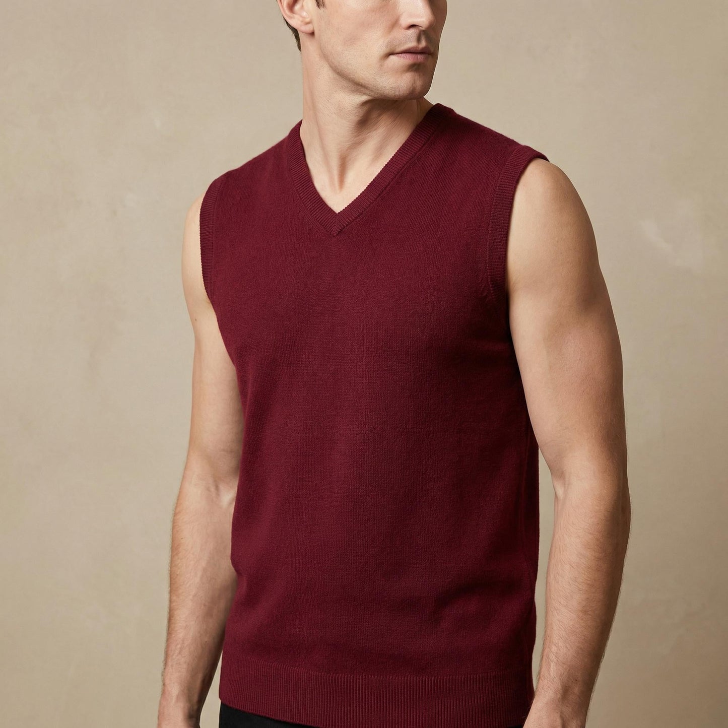 Men’s V Neck Sweater Vest | Sleeveless Knit Pullover | Smart Casual Layer