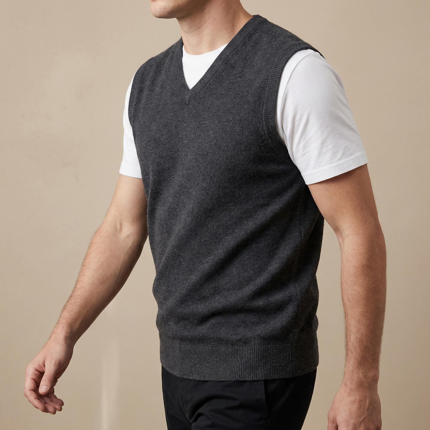 Men’s V Neck Sweater Vest | Sleeveless Knit Pullover | Smart Casual Layer