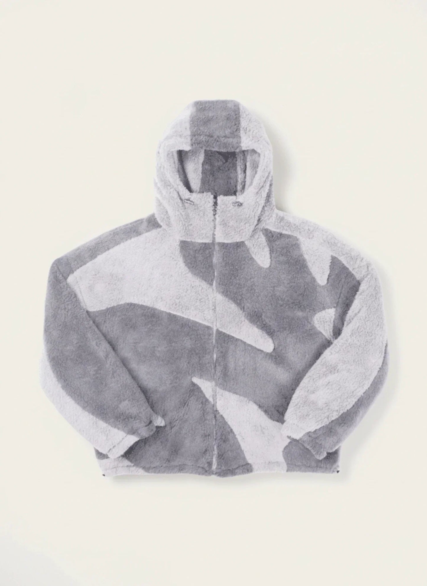 Men's Abstract Camo Fleece Hooded Zip Jacket